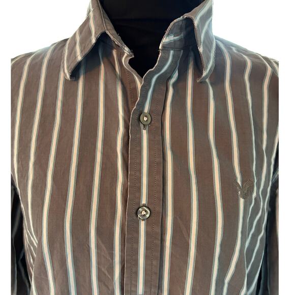 American Eagle Outfit Men Size Med Premium Vintage Fit Button Down Long Sleeve - Picture 1 of 8